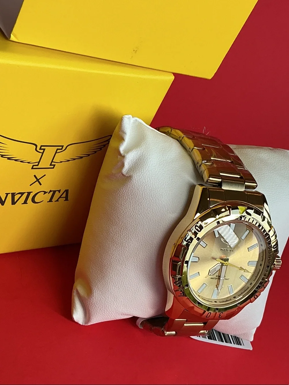 Invicta Gold-Tone Watch with Champagne Dial and Bracelet